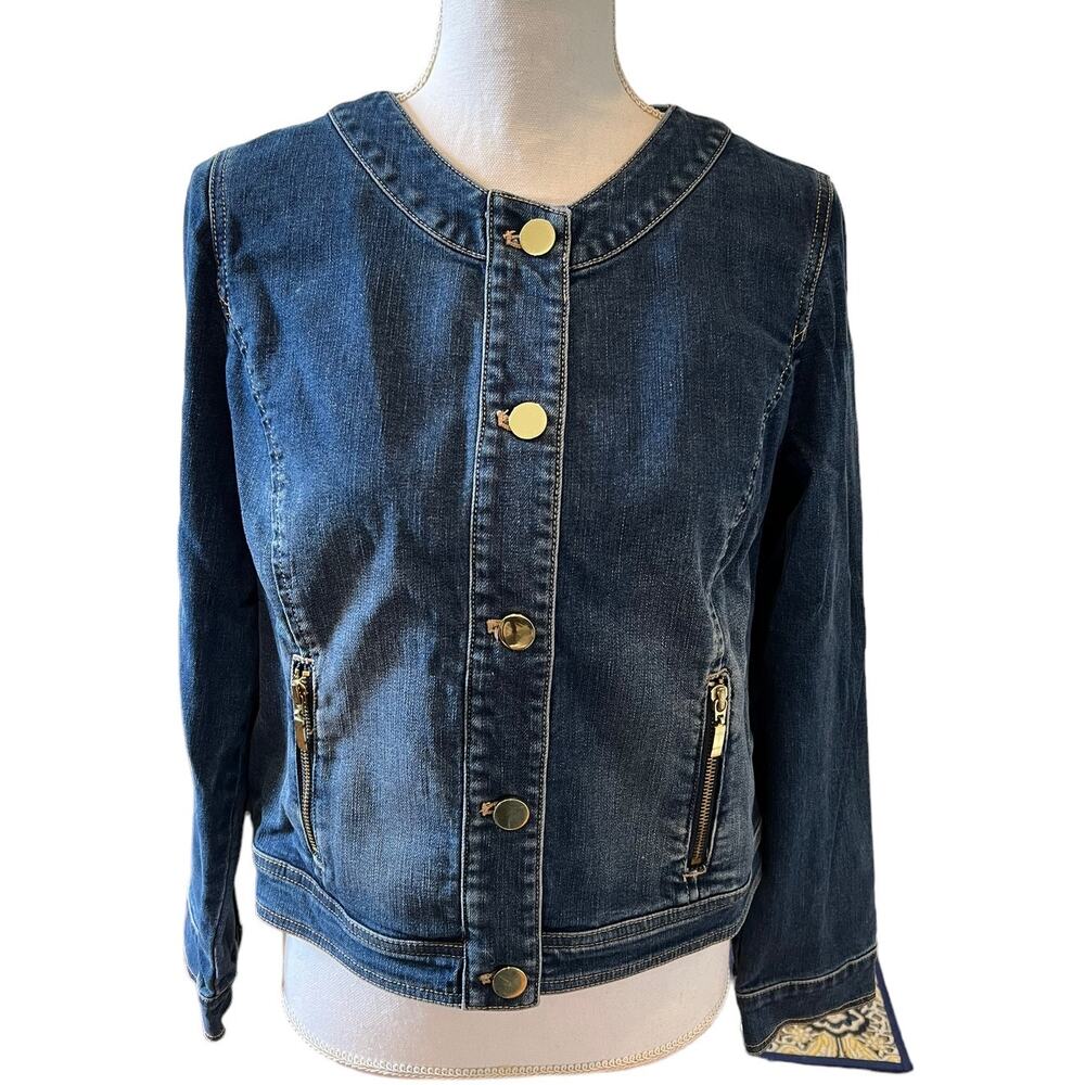 Chicos Stretch Denim Jean Jacket S